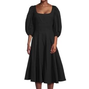 STAUD Black Midi Dress